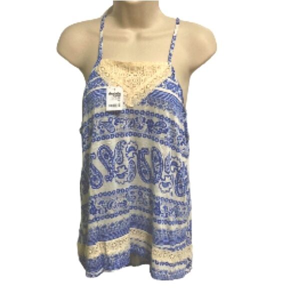 Bohemian Boho Paisley High Low Racerback Sleeveless Tank Womens Large - Picture 3 of 16
